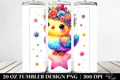 Colorful Chicken with Flower Crown, Transparent 20 Oz Product Image 2