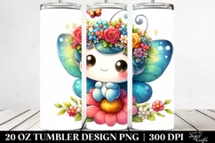 Colorful Butterfly Flower Crown Tumbler Product Image 2
