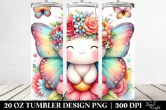Colorful Butterfly Flower Crown Tumbler Product Image 2