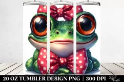 Watercolor Frog with Bow, Transparent 20 Oz Tumbler Product Image 2