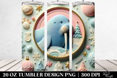 3D Embossed Christmas Walrus Clipart 20 Oz Tumbler Product Image 2