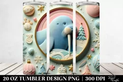 3D Embossed Christmas Walrus Clipart 20 Oz Tumbler Product Image 2