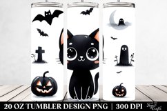 Simple Funny Halloween Black Cat Clipart Product Image 2