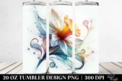 Daffodil Watercolor Splash | 20 oz Tumbler Product Image 2