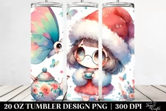 Enthusiastic Baby Butterfly with Santa Hat PNG Product Image 2