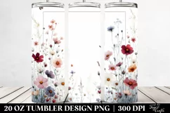 Watercolor Wild Flowers with Frame | 20 Oz Tumbler Product Image 2
