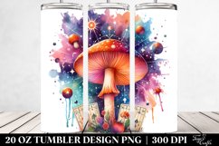Vibrant Celestial Mushroom Clipart 20 Oz Tumbler Product Image 2