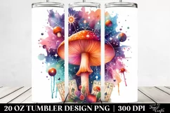 Vibrant Celestial Mushroom Clipart 20 Oz Tumbler Product Image 2