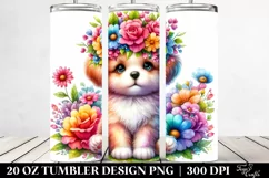 Cartoon Puppy with Flower Crown, High-Quality Clipart Product Image 2