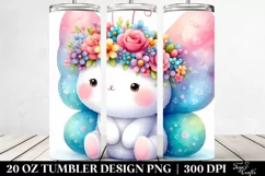 Watercolor Butterfly with Flower Crown, Transparent 20 Oz Product Image 2
