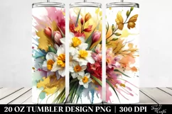 Colorful Bouquet with Narcissus & Splash | 20 Oz Tumbler Product Image 2