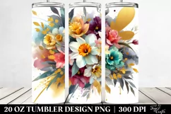 Colorful Bouquet with Narcissus & Splash | 20 Oz Tumbler Product Image 2
