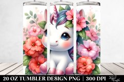 Baby Unicorn Impatiens Watercolor|20 oz Tumbler Product Image 2