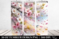 Watercolor Tumbling Rabbit with Spring Petals | 20 Oz Product Image 2