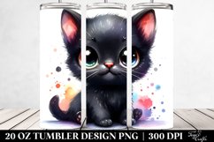 Vibrant Drawing Cute Baby Cat | 20 oz Tumbler Product Image 2