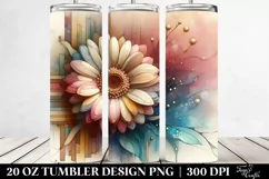 Wooden Gerbera, Transparent 20 Oz Tumbler Product Image 2