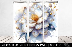 20 Oz Tumbler Sublimation | Shiny Gardenia with Golden Product Image 2
