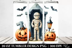 Funny Halloween Clipart with Mummy's Tomb 20 Oz Tumbler Product Image 2