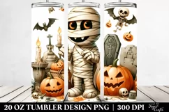 Funny Halloween Clipart with Mummy's Tomb 20 Oz Tumbler Product Image 2