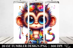 Whimsical Baby Monkey Clipart 20 Oz Tumbler Product Image 2