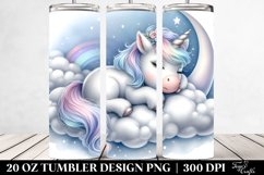 Watercolor Pastell Cute Baby Unicorn | 20 oz Tumbler Product Image 2