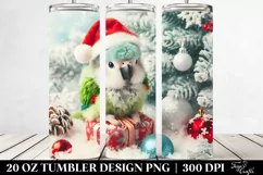 Cute Baby Parrot for Christmas, Transparent 20 Oz Tumbler Product Image 2