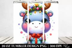 Cute Baby Hippo Winter PNG Product Image 2