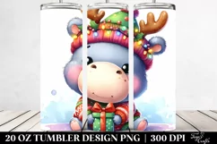 Cute Baby Hippo Winter PNG Product Image 2