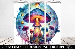 Vibrant Celestial Mushroom Clipart 20 Oz Tumbler Product Image 2