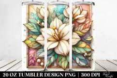 Abstract Pastel Gardenia Stained 20 Oz Tumbler Product Image 2