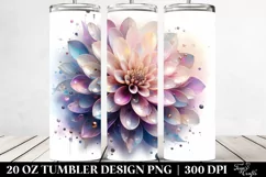 Abstract Pastel Dahlia Material 20 Oz Tumbler Product Image 2