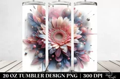Glossy Gerbera Floral Clipart 20 Oz Tumbler Product Image 2