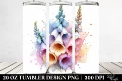 Abstract Pastel Foxglove Sticker 20 Oz Tumbler Product Image 2