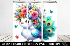 Peacock Flower Crown | 20 oz Tumbler Product Image 2