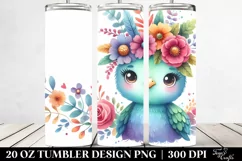 Peacock Flower Crown | 20 oz Tumbler Product Image 2