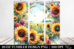 Vibrant Sunflowers Drawing | 20 oz Tumbler Product Image 2
