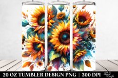 Vibrant Sunflowers Drawing | 20 oz Tumbler Product Image 2