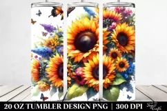 Vibrant Sunflowers Drawing | 20 oz Tumbler Product Image 2