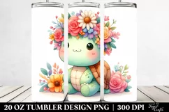 Vibrant Flower Crown Turtle | 20 oz Tumbler Product Image 2