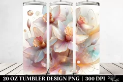 Abstract Pastel Narcissus Sticker 20 Oz Tumbler Product Image 2