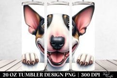 Crazy Bull Terrier Watercolor Art | 20 Oz Tumbler Product Image 2