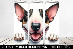 Crazy Bull Terrier Watercolor Art | 20 Oz Tumbler Product Image 2
