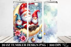 Vibrant Santa Gnomes Moon | 20 oz Tumbler Product Image 2