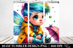 Cute Baby Fairy in Raincoat | 20 oz Tumbler Product Image 2