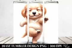 Expressive Dancing Golden Retriever | 20 oz Tumbler Product Image 2