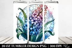 Round Hyacinth Watercolor | 20 Oz Tumbler Product Image 2