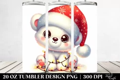 Retro Cute Baby Polar Bear, Transparent 20 Oz Tumbler Product Image 2