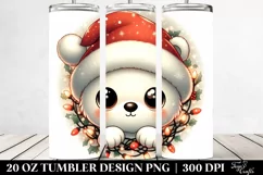 Retro Cute Baby Polar Bear, Transparent 20 Oz Tumbler Product Image 2