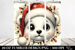 Retro Cute Baby Polar Bear, Transparent 20 Oz Tumbler Product Image 2