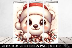 Retro Cute Baby Polar Bear, Transparent 20 Oz Tumbler Product Image 2